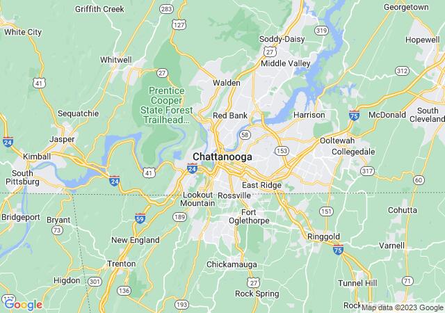 Google Map image for Chattanooga, Tennessee