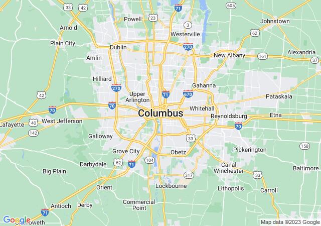 Google Map image for Columbus, Ohio