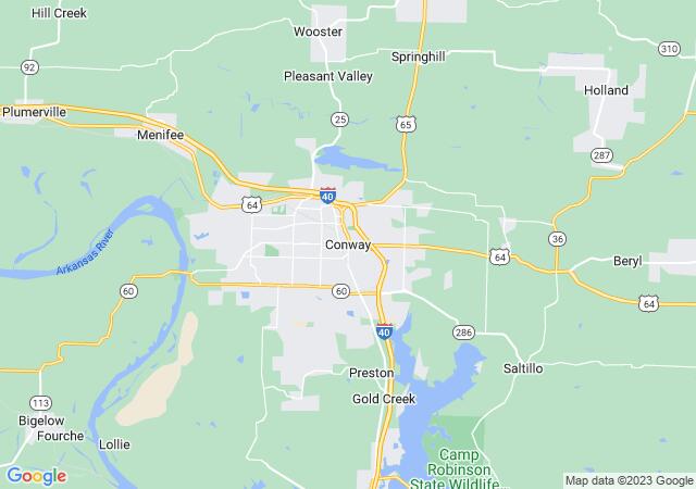 Google Map image for Conway, Arkansas