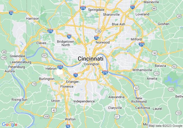 Google Map image for Covington, Kentucky