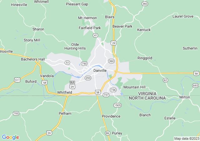 Google Map image for Danville, Virginia