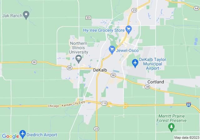 Google Map image for DeKalb, Illinois