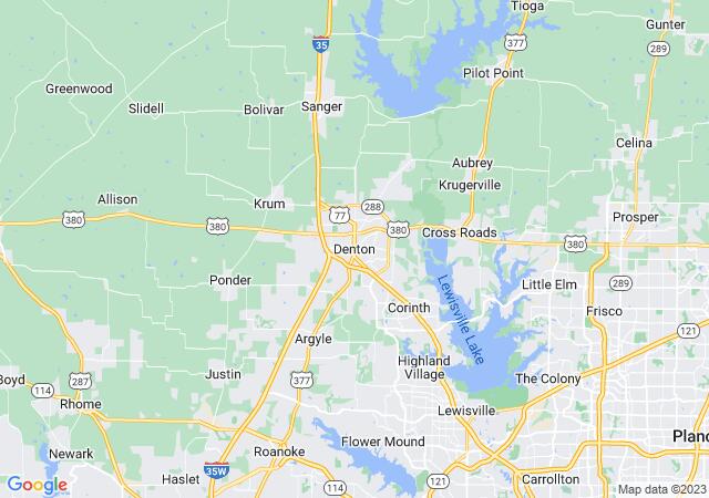 Google Map image for Denton, Texas