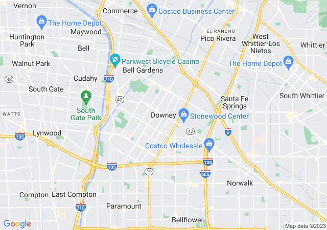 Google Map image for Downey, California
