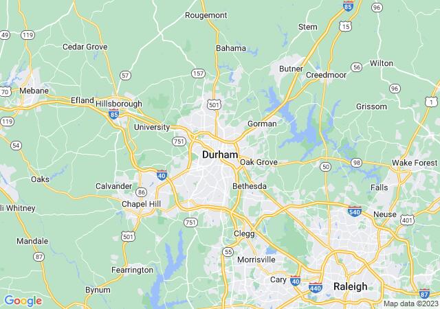 Google Map image for Durham, North Carolina