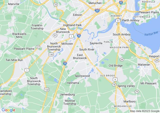 Google Map image for East Brunswick, New Jersey