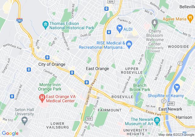 Google Map image for East Orange, New Jersey