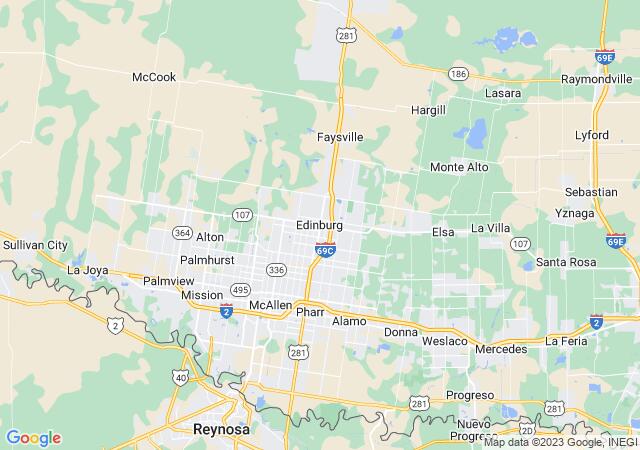 Google Map image for Edinburg, Texas