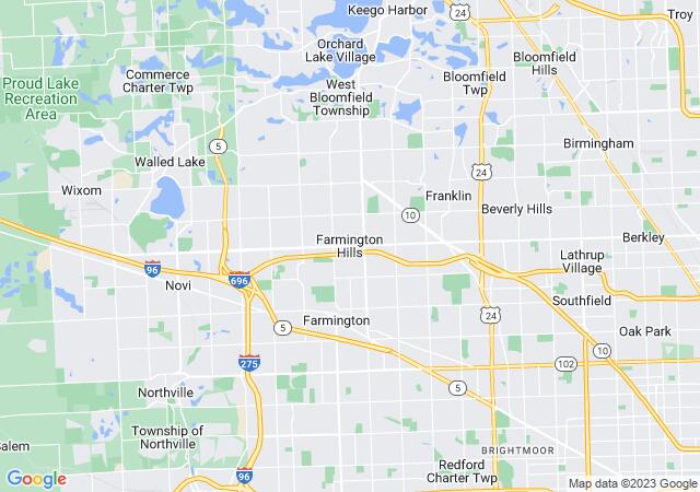 Google Map image for Farmington Hills, Michigan