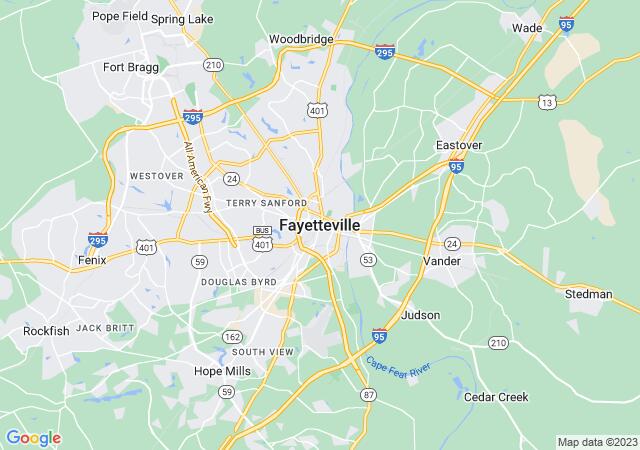 Google Map image for Fayetteville, North Carolina