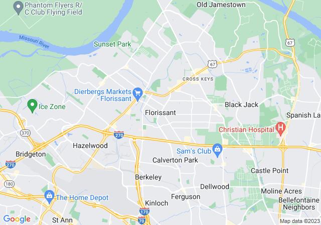 Google Map image for Florissant, Missouri