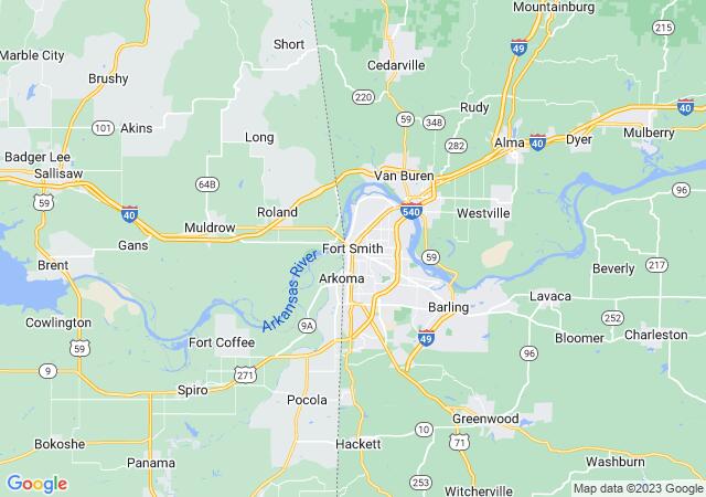 Google Map image for Fort Smith, Arkansas