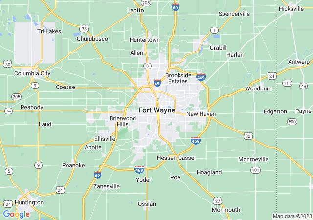 Google Map image for Fort Wayne, Indiana