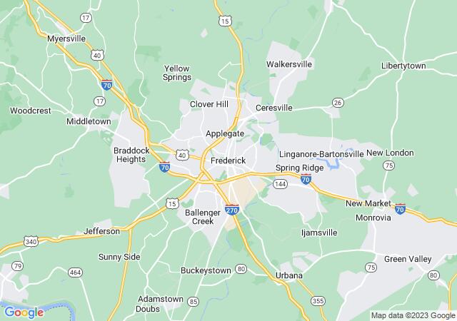 Google Map image for Frederick, Maryland