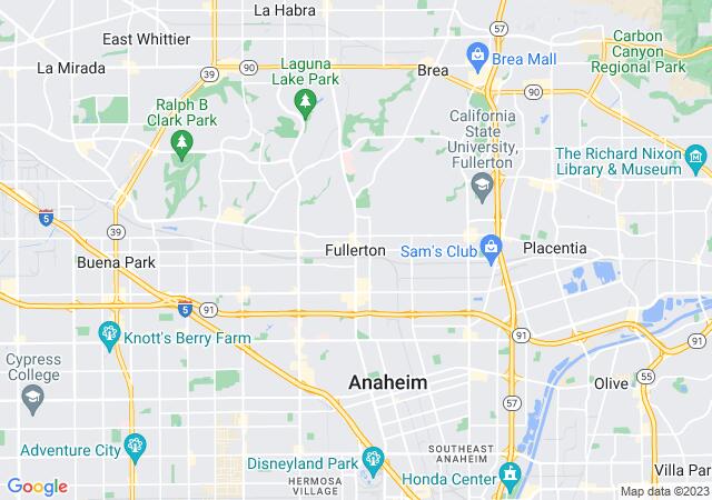 Google Map image for Fullerton, California