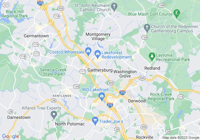Google Map image for Gaithersburg, Maryland