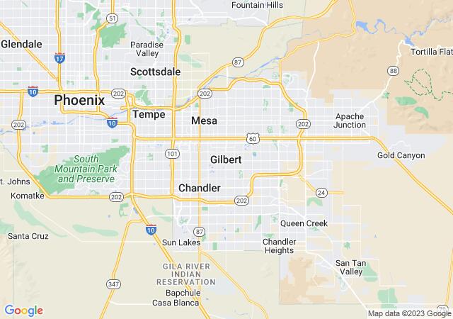 Google Map image for Gilbert, Arizona