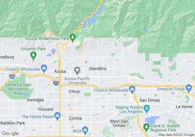 Google Map image for Glendora, California