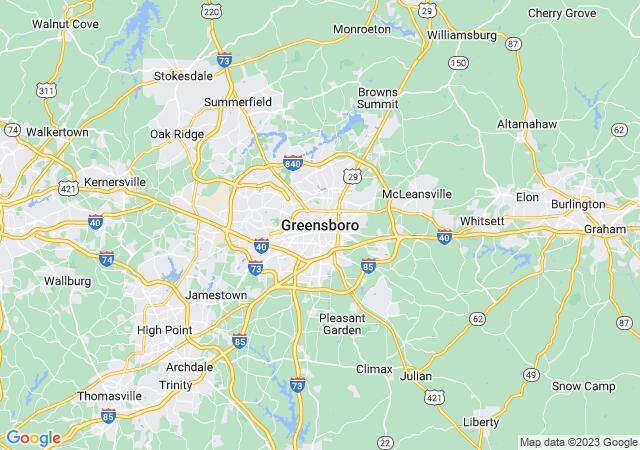 Google Map image for Greensboro, North Carolina