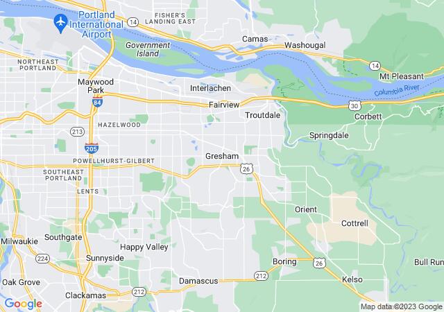 Google Map image for Gresham, Oregon