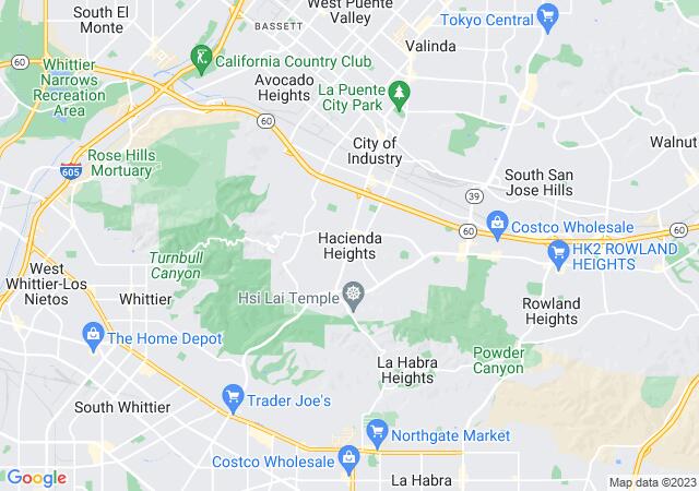 Google Map image for Hacienda Heights, California