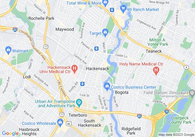 Google Map image for Hackensack, New Jersey