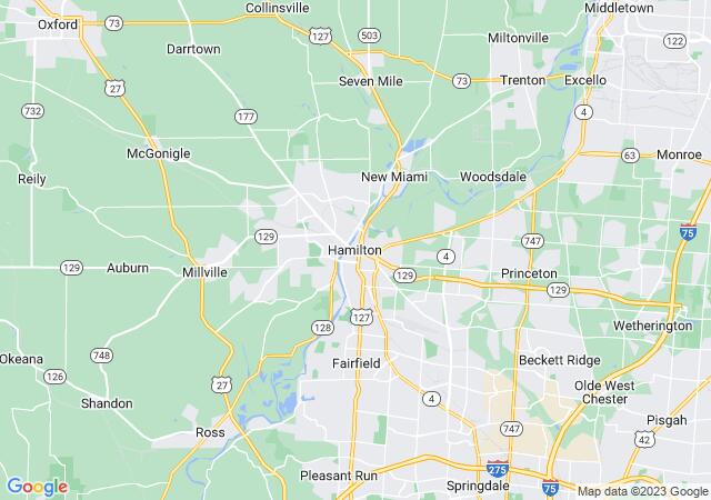 Google Map image for Hamilton, Ohio