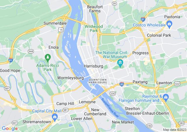 Google Map image for Harrisburg, Pennsylvania