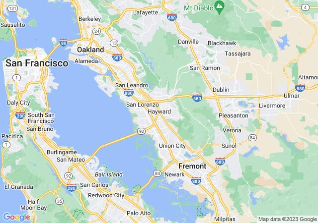 Google Map image for Hayward, California
