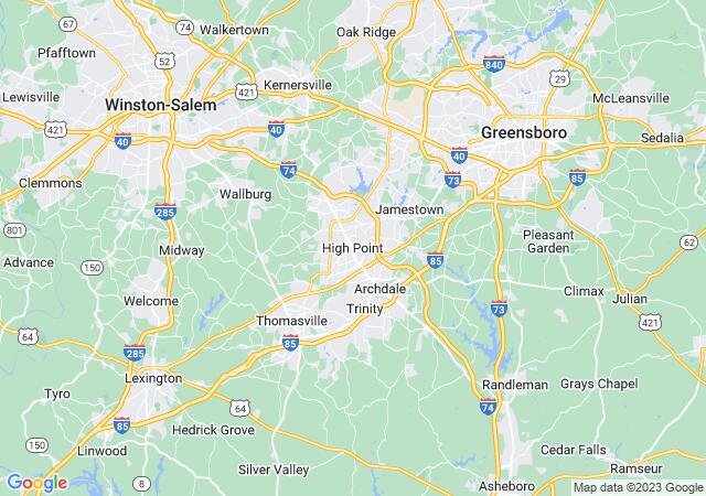 Google Map image for High Point, North Carolina