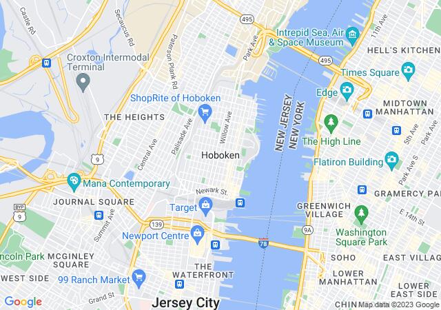 Google Map image for Hoboken, New Jersey