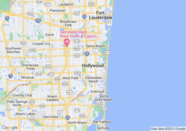 Google Map image for Hollywood, Florida