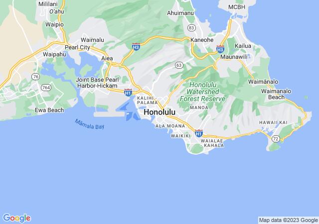 Google Map image for Honolulu, Hawaii