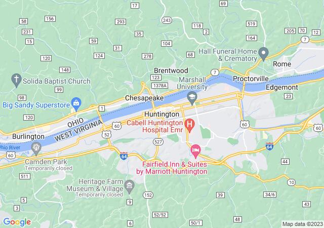 Google Map image for Huntington, West Virginia