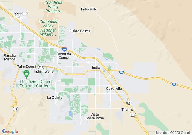 Google Map image for Indio, California