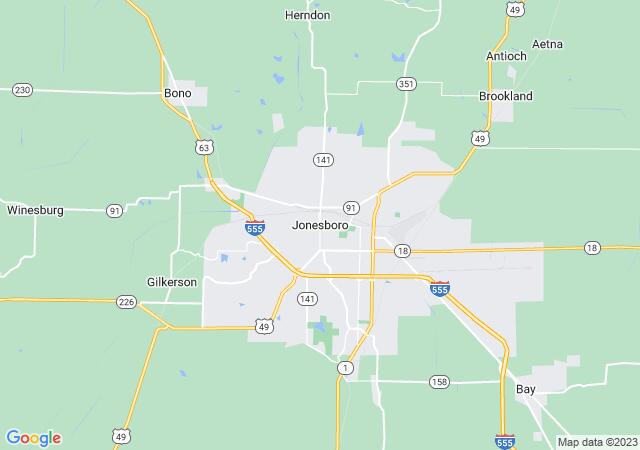 Google Map image for Jonesboro, Arkansas