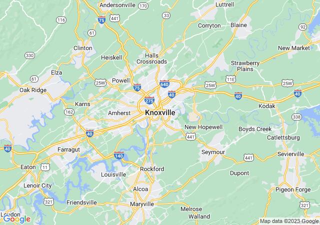 Google Map image for Knoxville, Tennessee