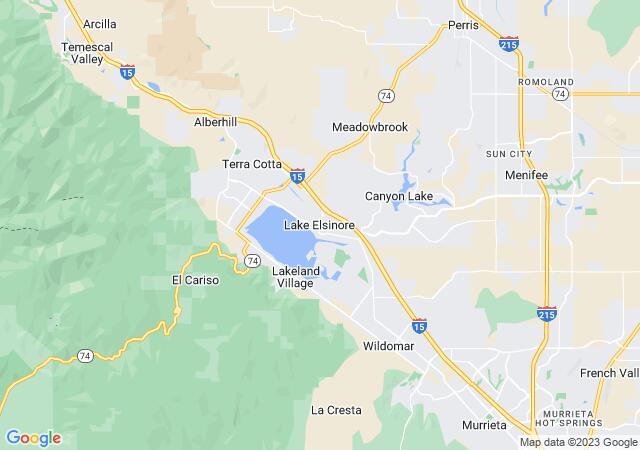 Google Map image for Lake Elsinore, California