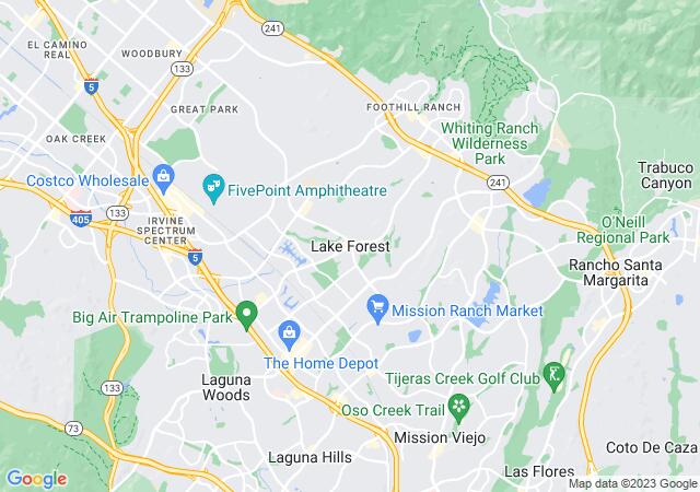 Google Map image for Lake Forest, California