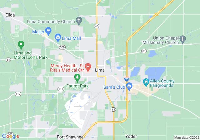 Google Map image for Lima, Ohio