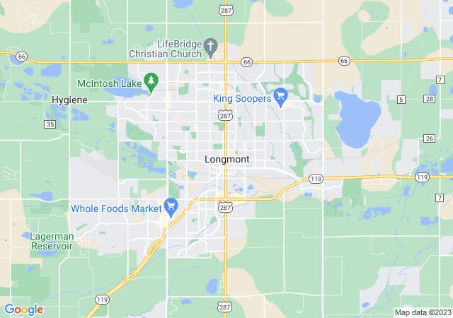 Google Map image for Longmont, Colorado