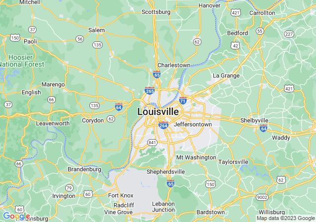 Google Map image for Louisville, Kentucky