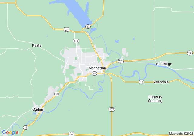 Google Map image for Manhattan, Kansas