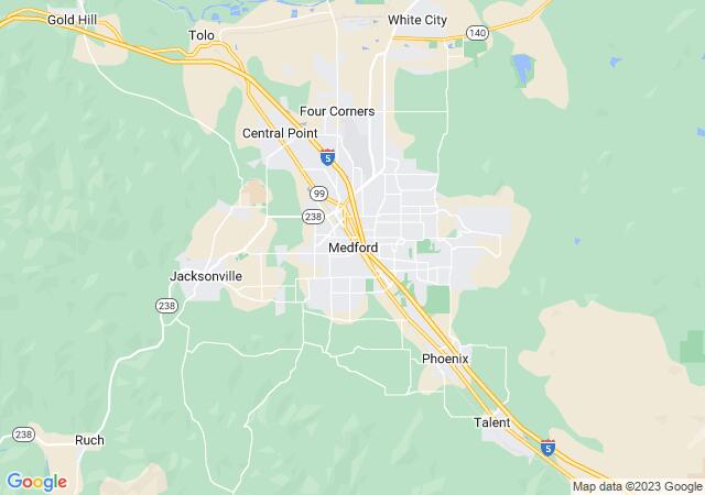 Google Map image for Medford, Oregon