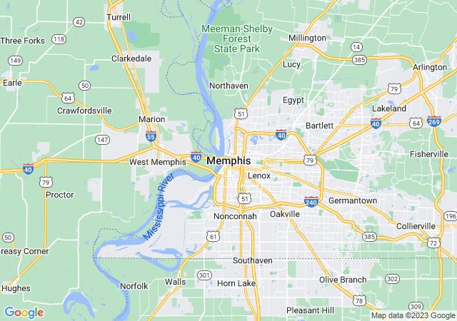 Google Map image for Memphis, Tennessee
