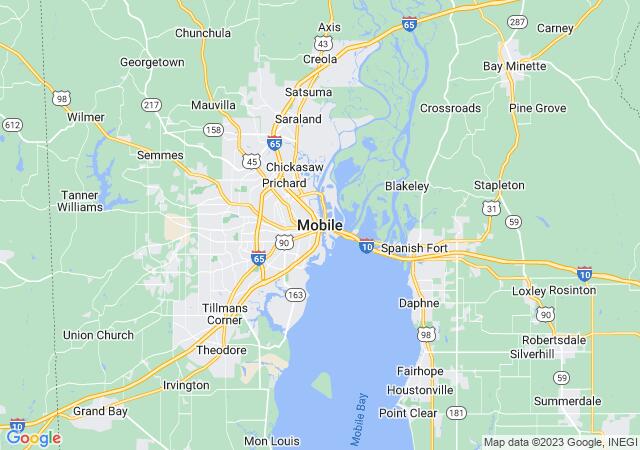 Google Map image for Mobile, Alabama