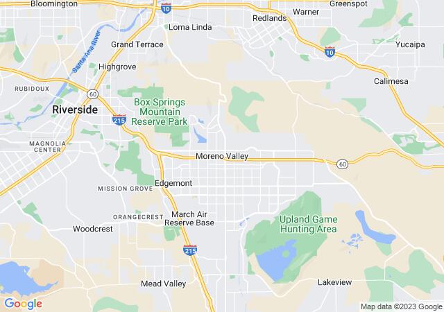 Google Map image for Moreno Valley, California