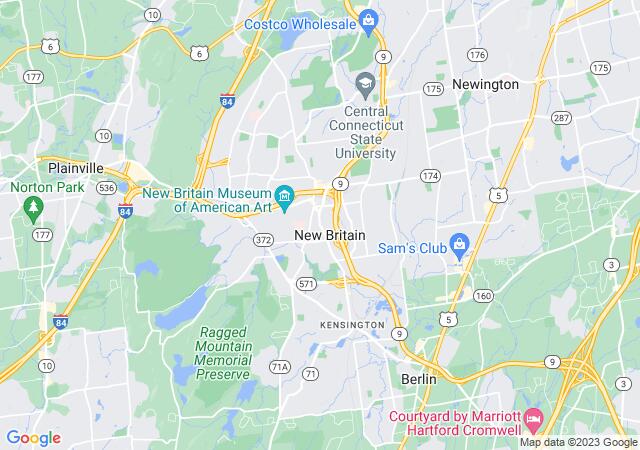 Google Map image for New Britain, Connecticut