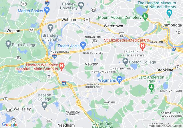 Google Map image for Newton, Massachusetts