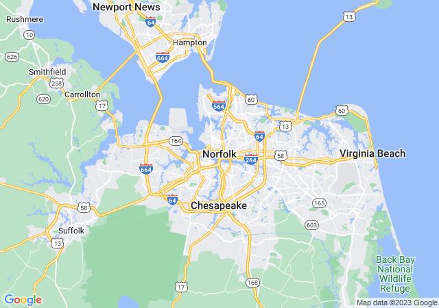 Google Map image for Norfolk, Virginia